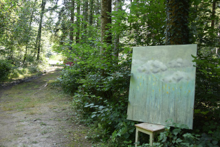 Les yeux dans les cieux - Exposition �ph�m�re de peinture FloK � Denezy