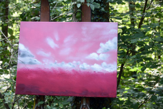 Les yeux dans les cieux - Exposition �ph�m�re de peinture FloK � Denezy